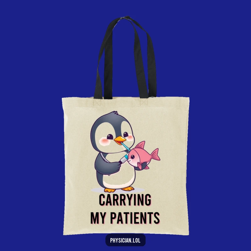 Funny Penguin Doctor Tote Bag: Carry Your Essentials with Medical Flair