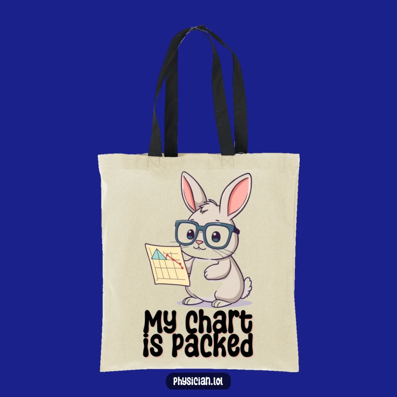 Funny Rabbit Chart Tote Bag: Curious Scholar Bag - Practical Humorous Gift